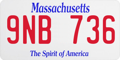 MA license plate 9NB736