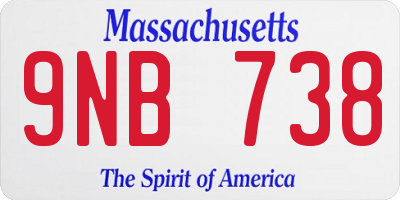 MA license plate 9NB738