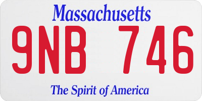 MA license plate 9NB746