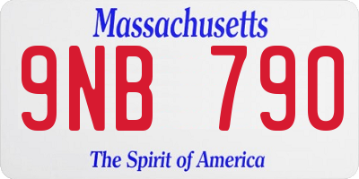 MA license plate 9NB790