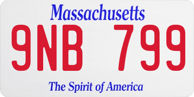 MA license plate 9NB799