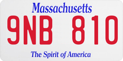 MA license plate 9NB810