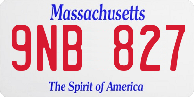 MA license plate 9NB827