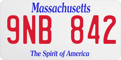 MA license plate 9NB842
