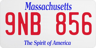 MA license plate 9NB856
