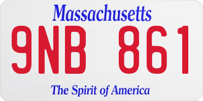 MA license plate 9NB861