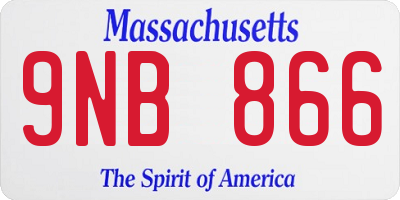 MA license plate 9NB866