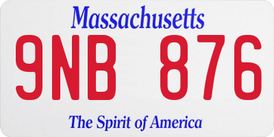 MA license plate 9NB876