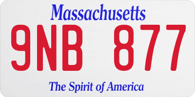 MA license plate 9NB877