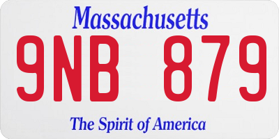 MA license plate 9NB879