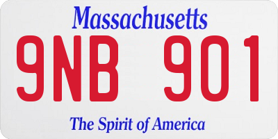 MA license plate 9NB901