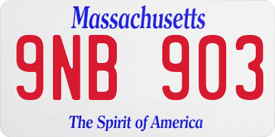 MA license plate 9NB903