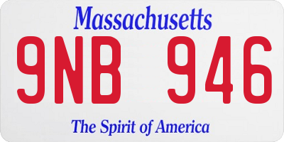 MA license plate 9NB946