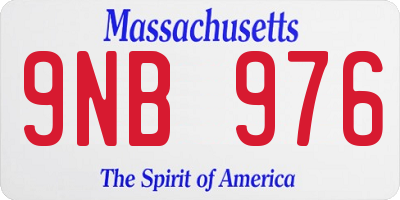 MA license plate 9NB976
