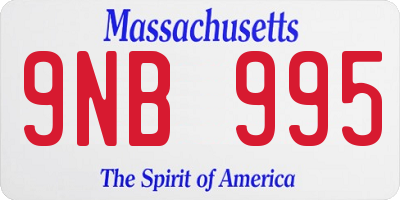 MA license plate 9NB995