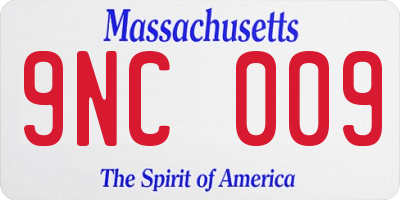 MA license plate 9NC009