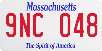 MA license plate 9NC048