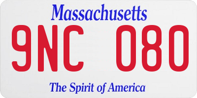 MA license plate 9NC080