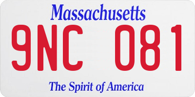 MA license plate 9NC081