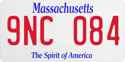 MA license plate 9NC084