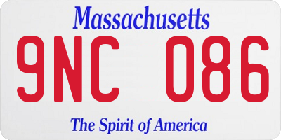 MA license plate 9NC086