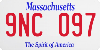MA license plate 9NC097