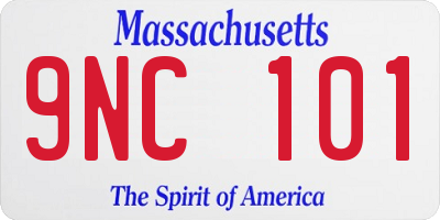 MA license plate 9NC101