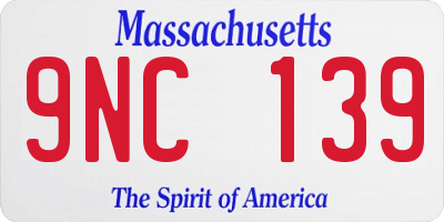 MA license plate 9NC139