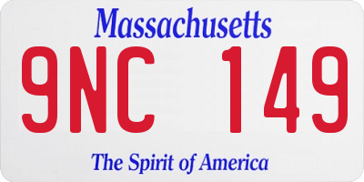 MA license plate 9NC149