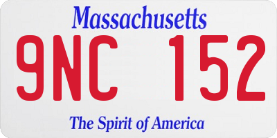 MA license plate 9NC152