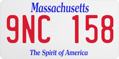 MA license plate 9NC158