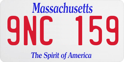 MA license plate 9NC159