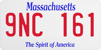 MA license plate 9NC161