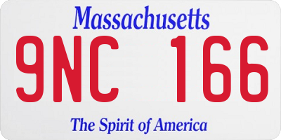 MA license plate 9NC166