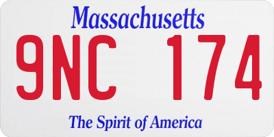 MA license plate 9NC174