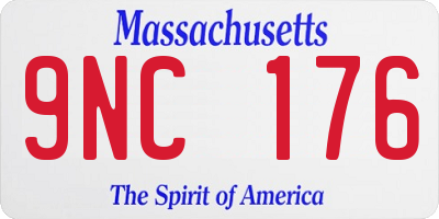 MA license plate 9NC176