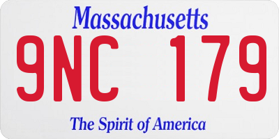 MA license plate 9NC179