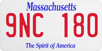 MA license plate 9NC180