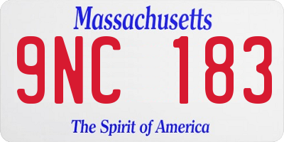 MA license plate 9NC183