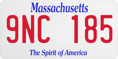 MA license plate 9NC185