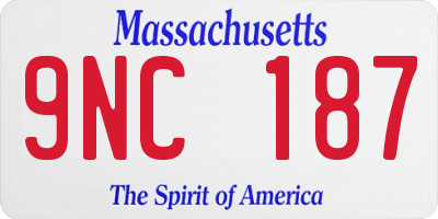 MA license plate 9NC187