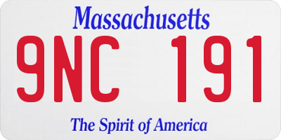 MA license plate 9NC191