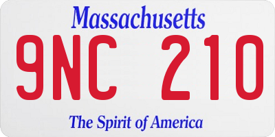 MA license plate 9NC210