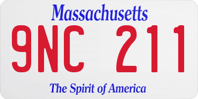 MA license plate 9NC211