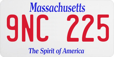 MA license plate 9NC225