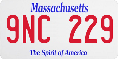 MA license plate 9NC229