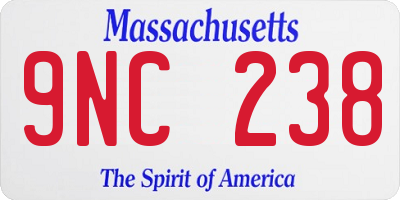MA license plate 9NC238