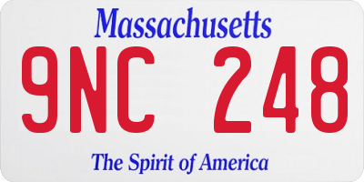 MA license plate 9NC248
