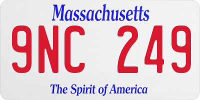 MA license plate 9NC249