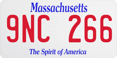 MA license plate 9NC266